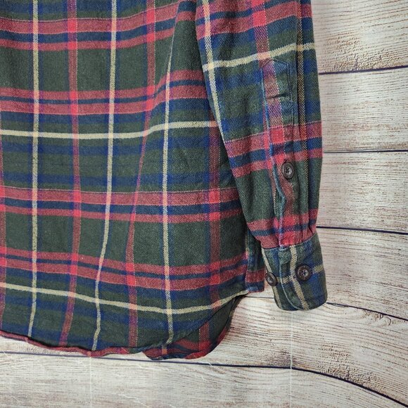 Orvis Perfect Flannel Shirt Long Sleeve Button Down Plaid Pockets Men's Medium - Picture 15 of 16